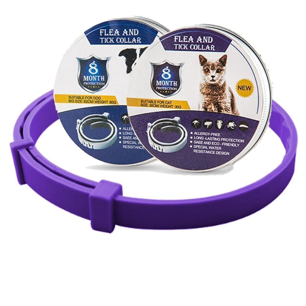 Waterdichte vlooien- en tekenhalsband, biedt 8 maanden langdurige bescherming voor hond of kat tegen parasieten.