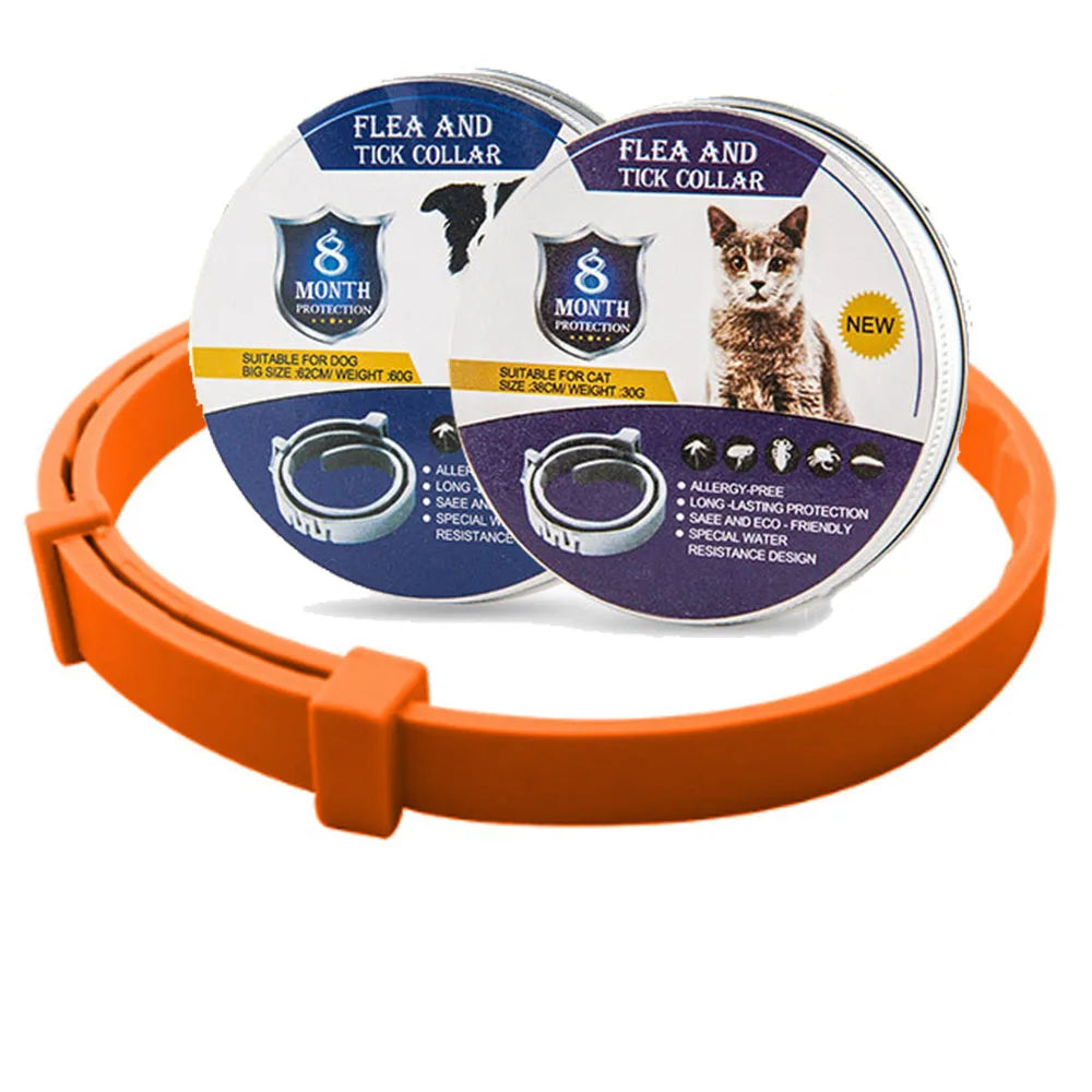 Vlooien- en tekenband, essentieel voor 8 maanden bescherming van hond of kat tegen parasieten.