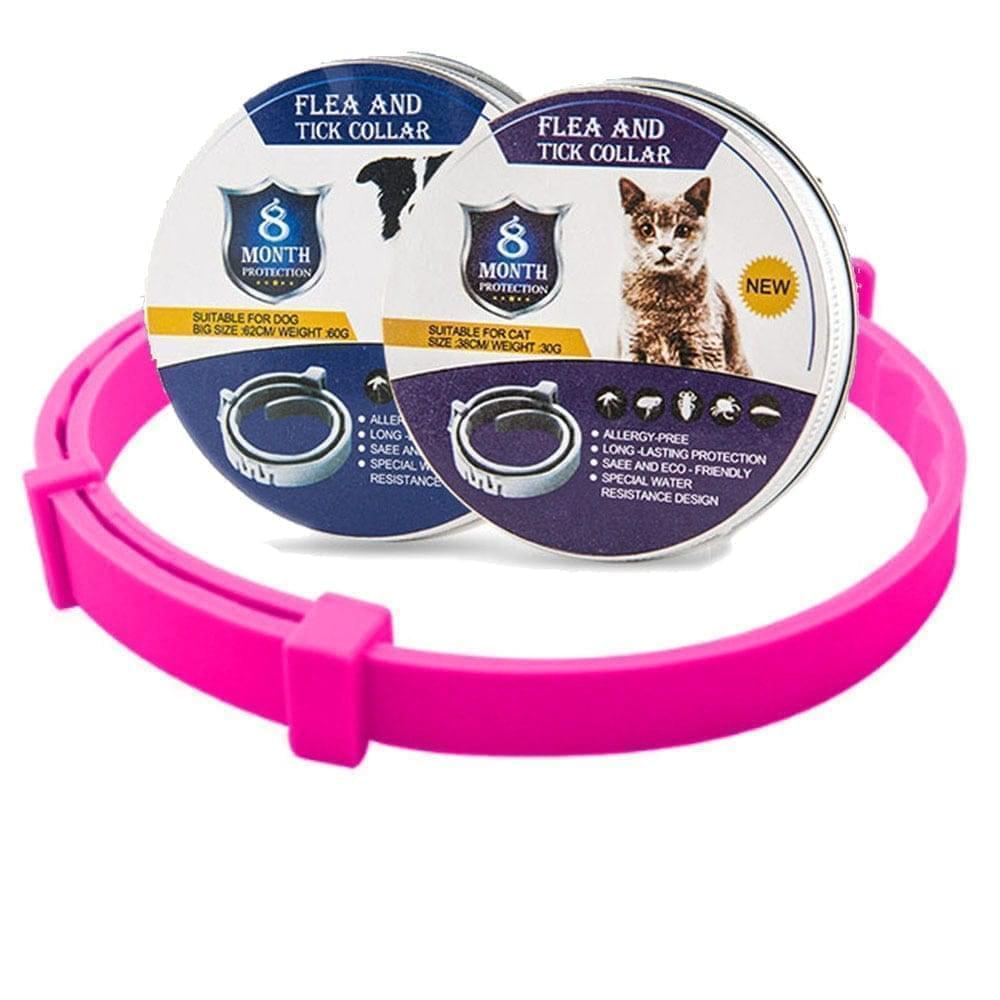 Diervriendelijke vlooienband en tekenband voor honden en katten, comfortabel, verstelbaar, 8 maanden bescherming.