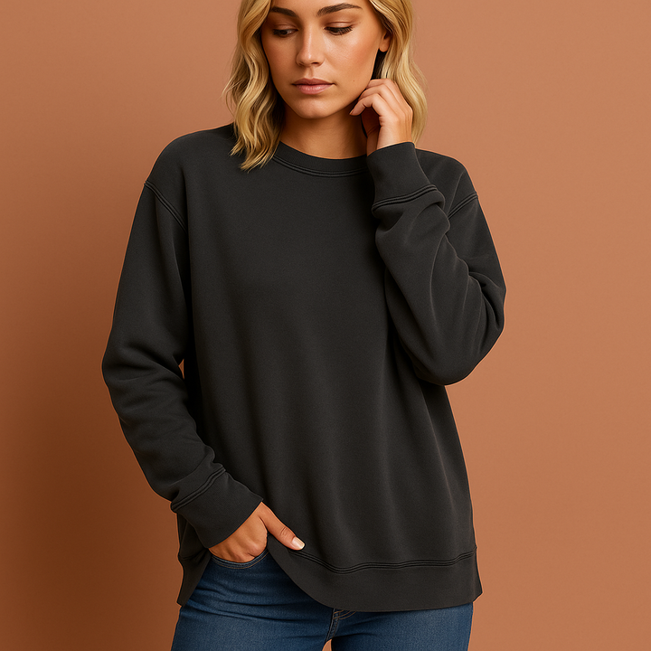 Dameskleding: comfortabel casual sweatshirt. Relaxte pasvorm trui, stijlvol en modieus voor vrouwenmode.