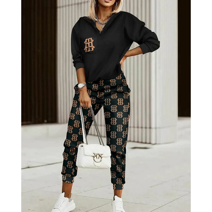 Stijlvol dames joggingpak, perfecte casual set voor ontspanning of lichte sport. Veelzijdige herfst/lente mode.