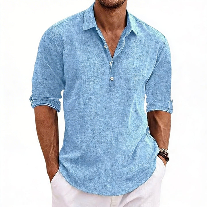 Comfortabel heren poloshirt met omgeslagen mouwen, ideaal voor casual zomermode en vrijetijd.