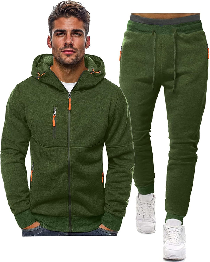 "Comfortabel heren trainingspak in diverse kleuren, stijlvol ontwerp, ademend en duurzaam, perfect voor sportieve dagen."