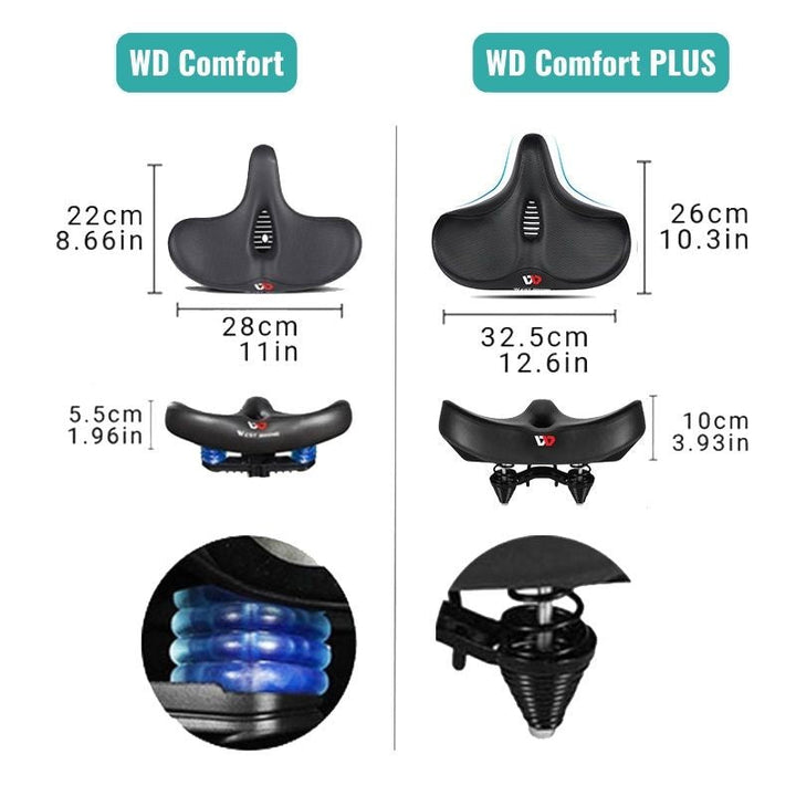 Detail van ademend, slijtvast oppervlak van het universele comfort fietszadel.