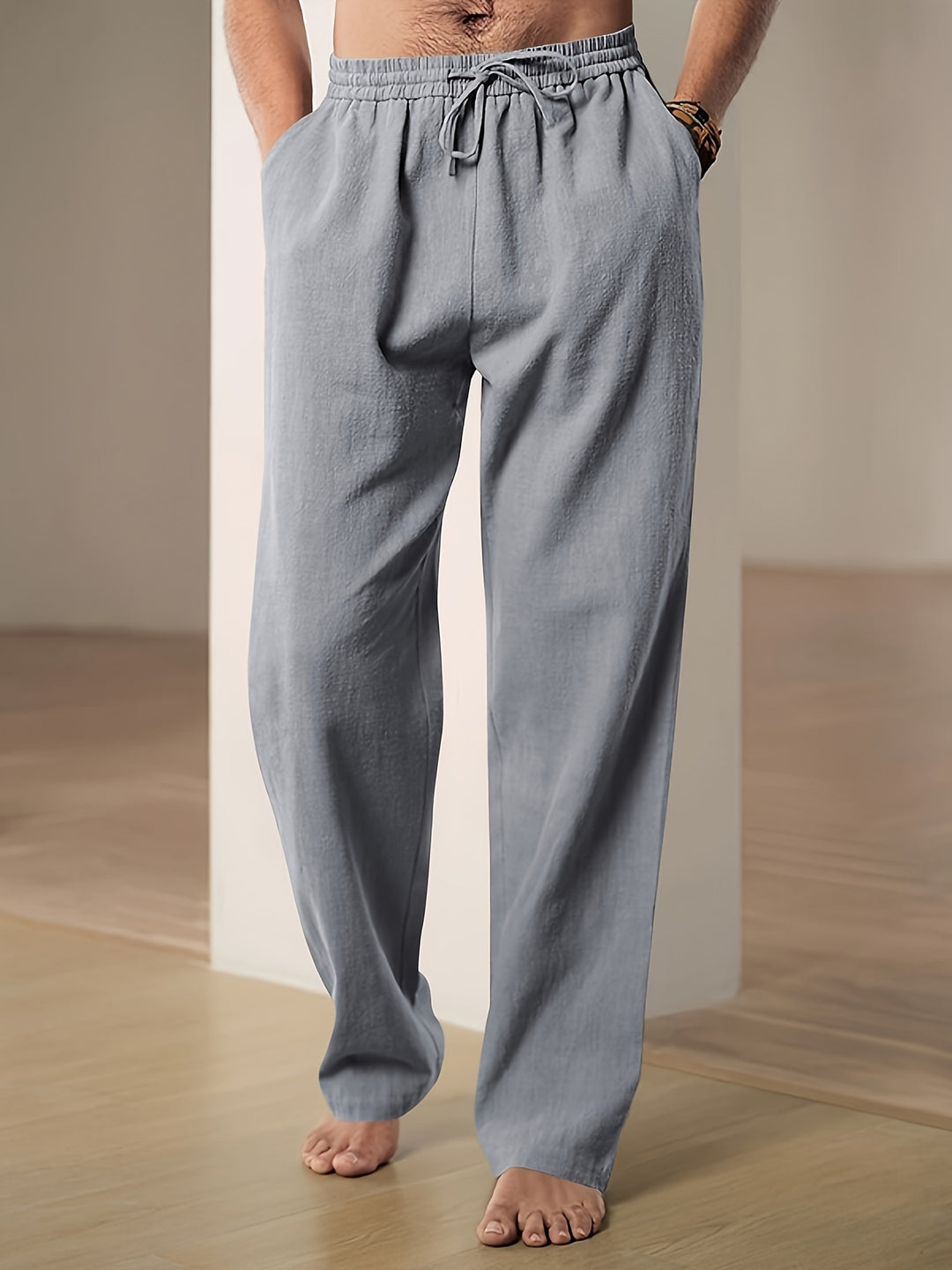 Lichte en ademende zomerbroek voor heren, comfortabel en casual met een relaxte pasvorm.