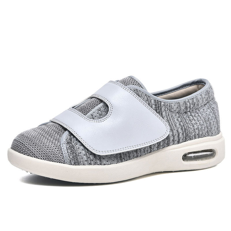 Verstelbare diabetische wandelschoenen voor dames, met ademend mesh en klittenbandsluiting voor comfort en voetverzorging.
