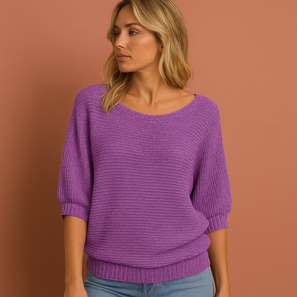 Stijlvolle dames trui met verfijnd ruches detail, perfect voor een elegante casual look met veel stretchcomfort.