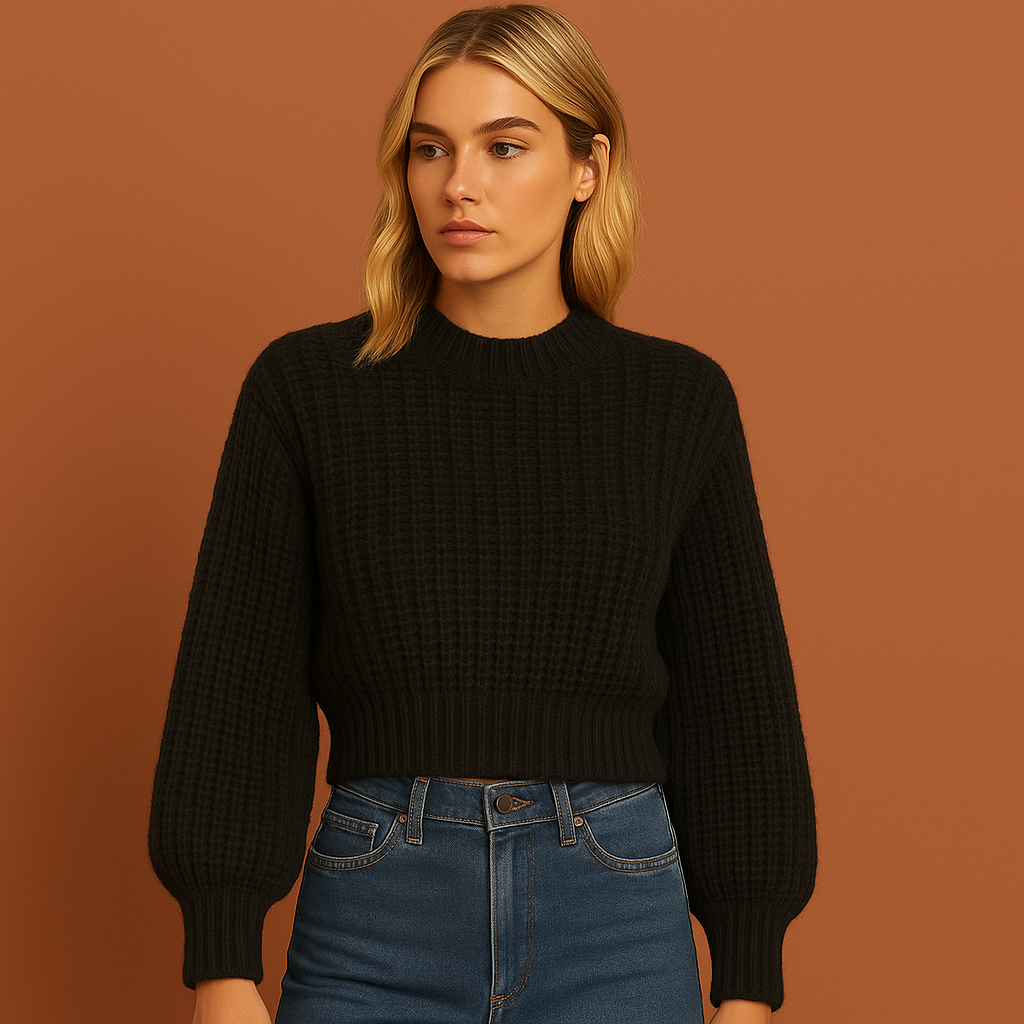 Minimalistische dames trui met losse pasvorm. Zachte, comfortabele gebreide trui, perfect voor elke gelegenheid.
