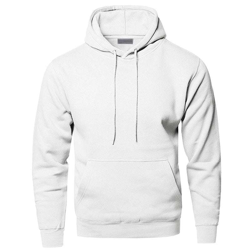 Sportief heren sweatshirt met praktische buikzak en capuchon, de effen kleur biedt veelzijdig comfort.