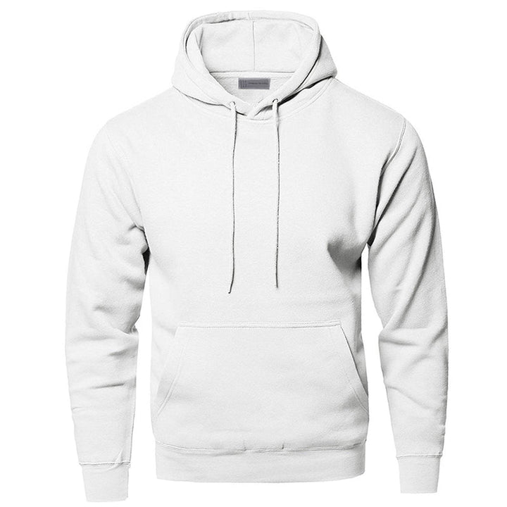 Sportief heren sweatshirt met praktische buikzak en capuchon, de effen kleur biedt veelzijdig comfort.