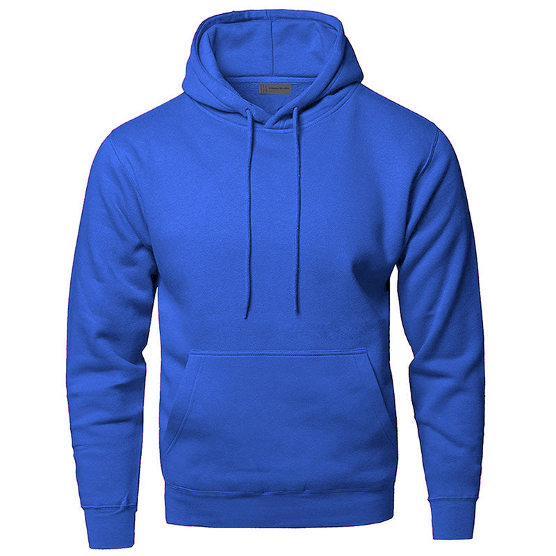 Zachte effen heren hoodie met capuchon, perfect voor ontspanning; een comfortabel casual kledingstuk voor mannen.