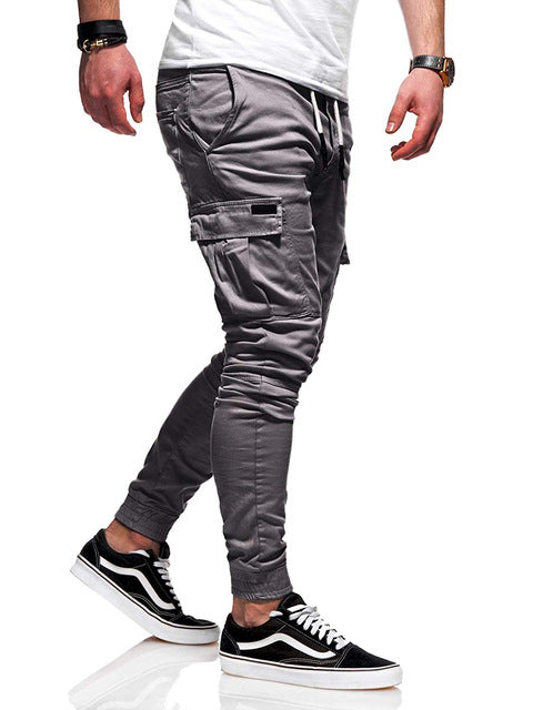 Comfortabele heren cargo jogger broek in casual stijl met elastische tailleband en trekkoord voor dagelijks gebruik.
