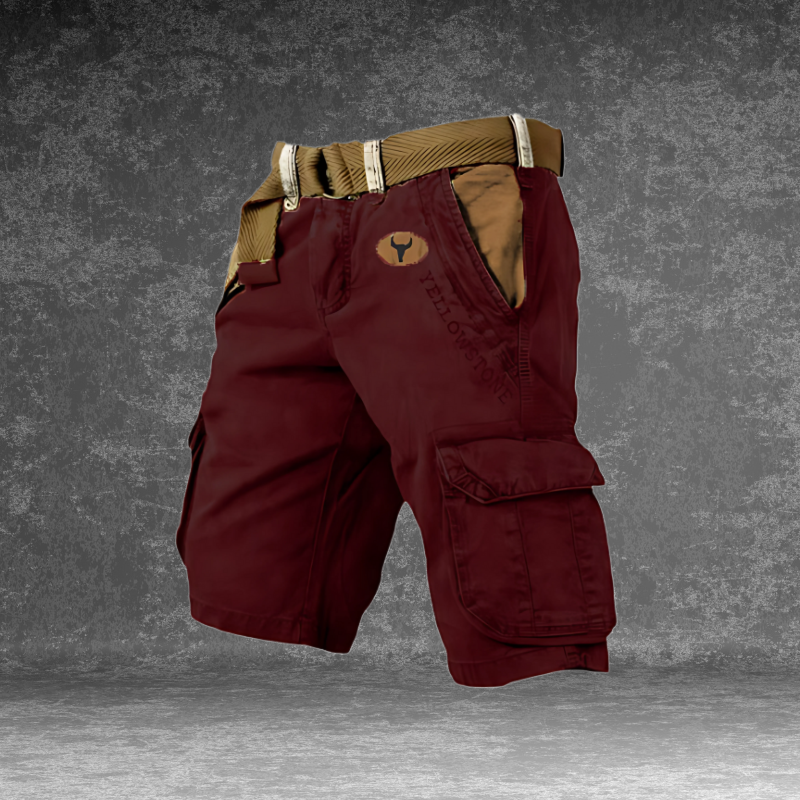 "Comfortabele heren cargo shorts met meerdere zakken, gemaakt van ademende katoenmix voor stijl en functionaliteit bij outdoo