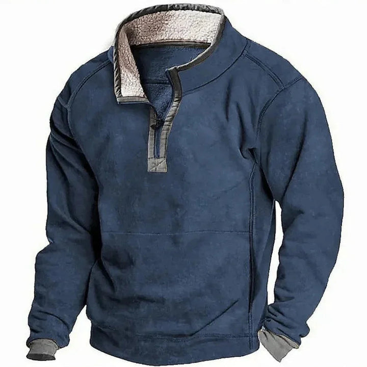 Stijlvolle heren ritskraag trui, perfect voor een casual look of outdoor activiteiten in de winter.