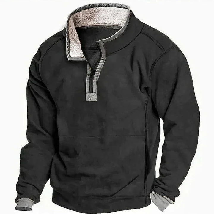 Warme heren pullover met lange mouwen en ritskraag voor ultiem comfort en stijl in de wintermode.