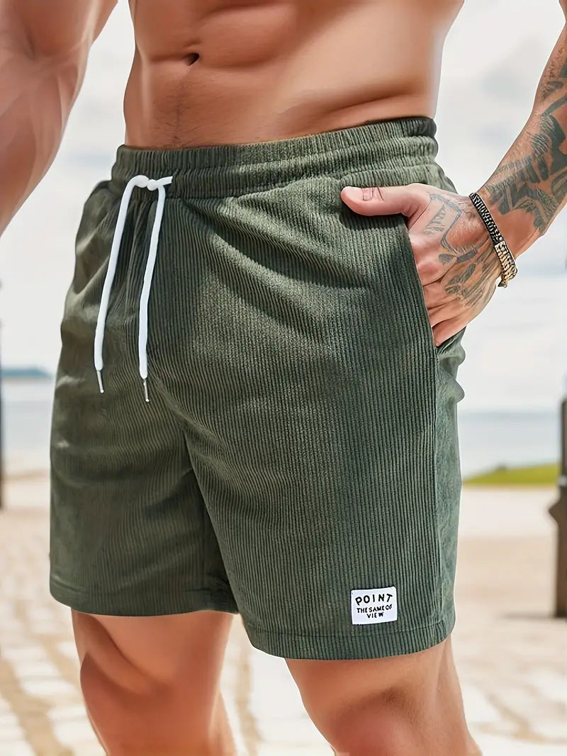 Comfortabele heren zwemshort met elastische taille en trekkoord, ideaal voor strand en zwembad.