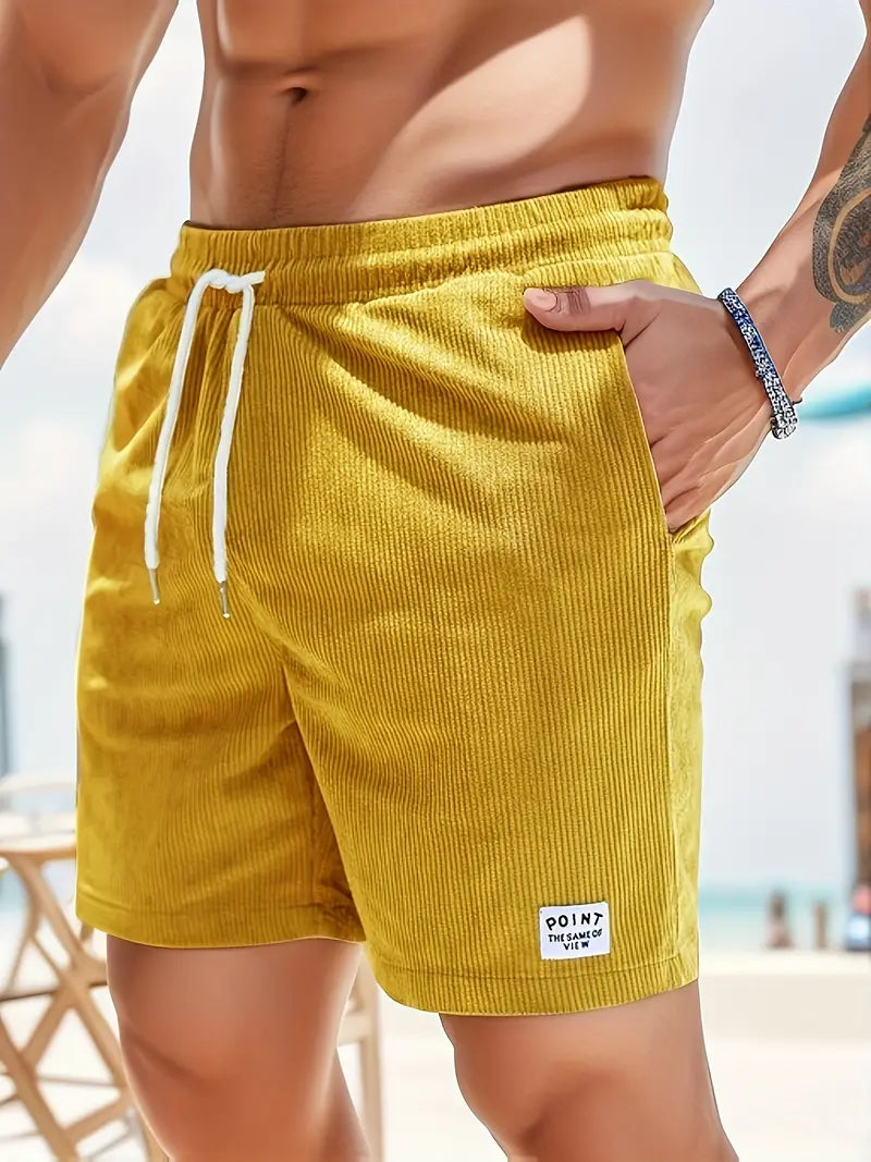 Essentiële heren zwemshort voor zomerkleding, met elastische taille en trekkoord, klaar voor strand en vakantie.
