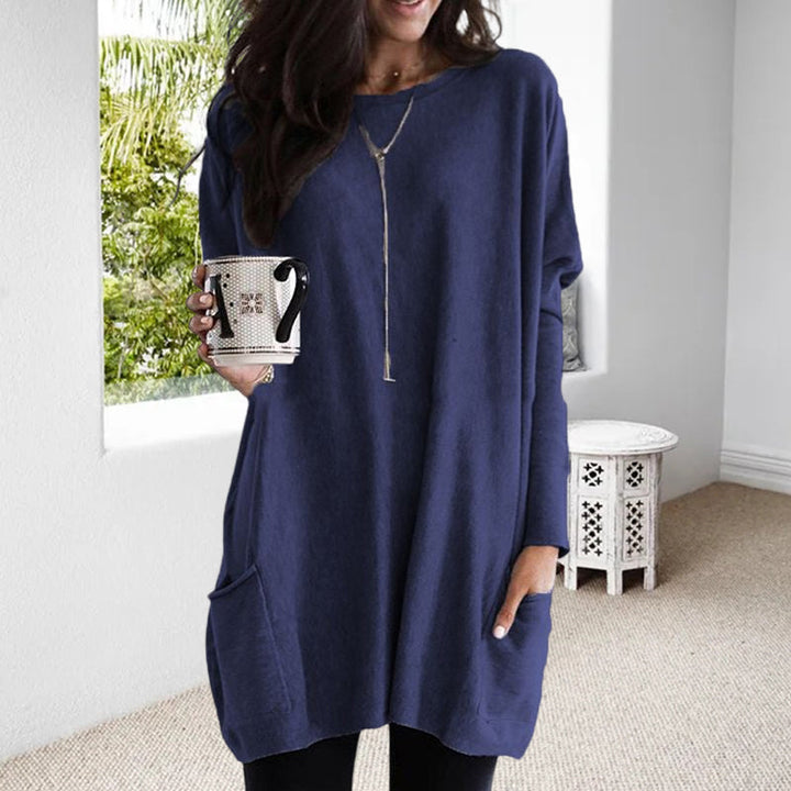 Casual lange damestrui met handige zakken, perfect voor dagelijkse comfortabele kleding.
