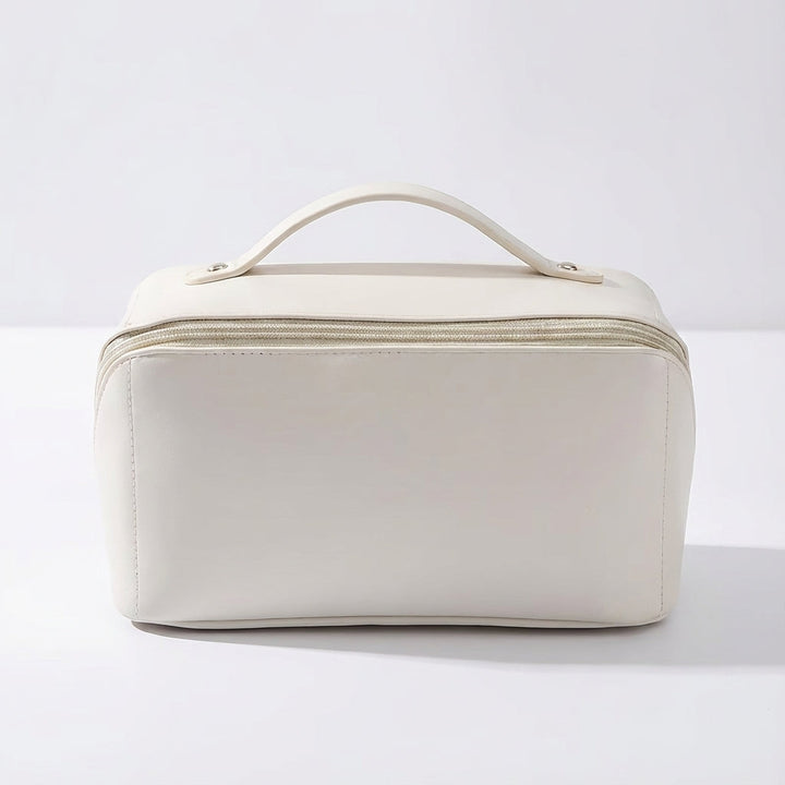 Stijlvol compact reis make-up tasje Glambox, ideaal als badkamertasje of toiletzakje voor onderweg.