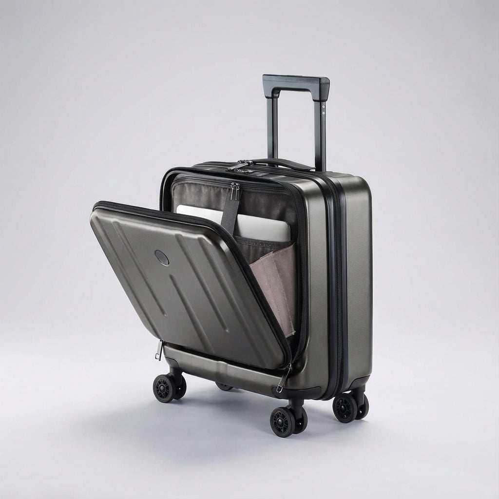 Handbagage koffer met laptopvak, TSA slot en 360° spinner wielen voor zorgeloze, georganiseerde reizen.