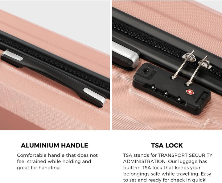 Twee-delige JetTrek handbagageset: trolley met draaiwielen en bijpassende weekendtas voor korte reis.