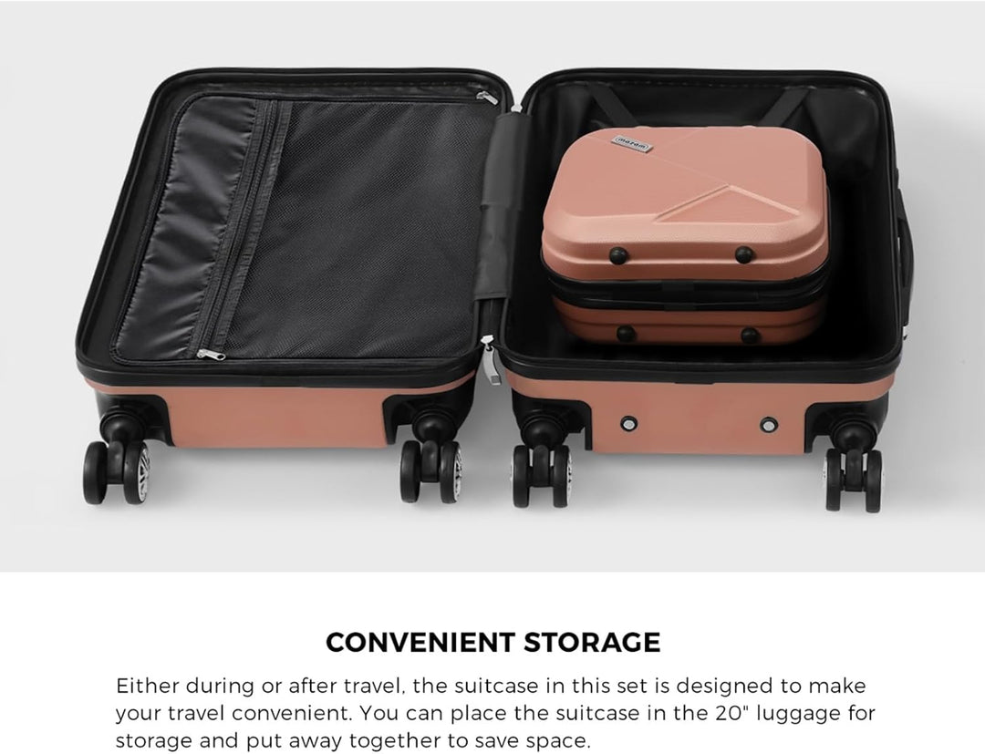 Handbagage trolleykoffer met combinatieslot en soepele draaiwielen; een compacte JetTrek reis bagage set.
