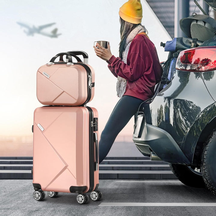 JetTrek compacte reisset: handbagage trolley met combinatieslot en bijpassende weekendtas voor reisgemak.