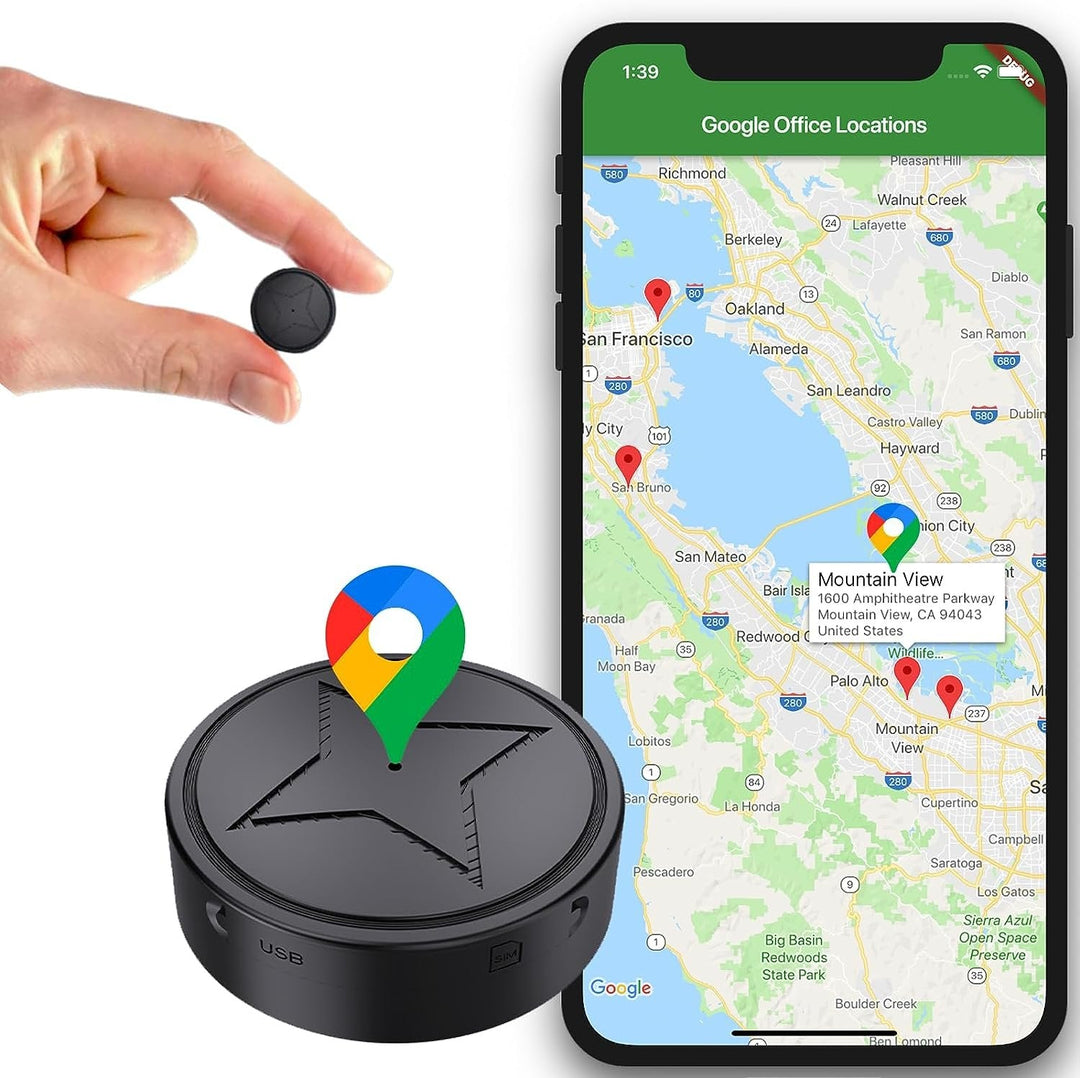 Compacte magnetische GPS-tracker voor voertuigbeveiliging en nauwkeurige locatiebepaling, lange batterijduur.