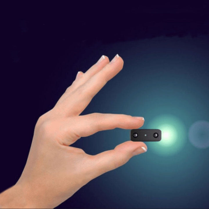 Compacte Micro HD beveiligingscamera met nachtzicht en audio voor discrete bewaking.