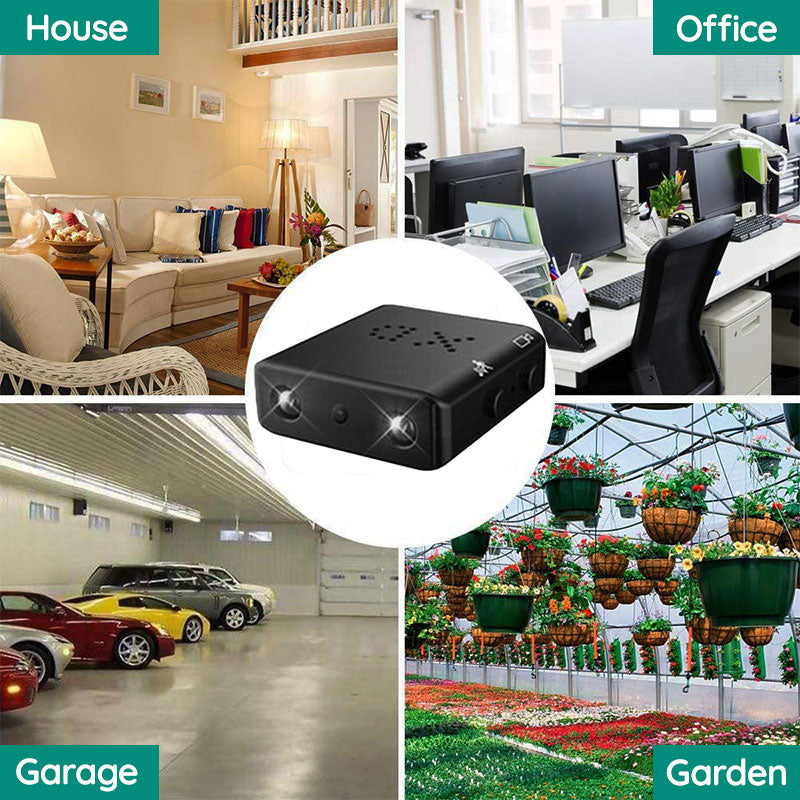 Complete set: Micro HD camera met nachtzicht, audio en benodigde accessoires voor snelle installatie.