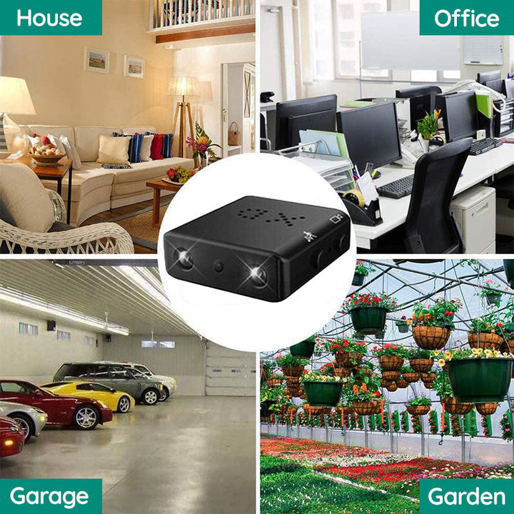 Complete set: Micro HD camera met nachtzicht, audio en benodigde accessoires voor snelle installatie.