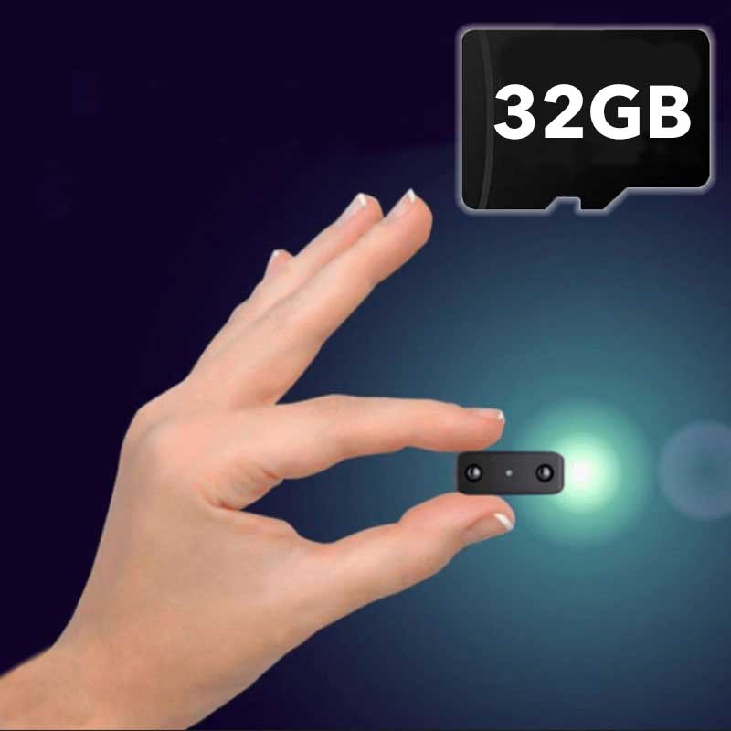 Mini spionagecamera met Full HD beeldkwaliteit, nachtzicht en bewegingsdetectie.