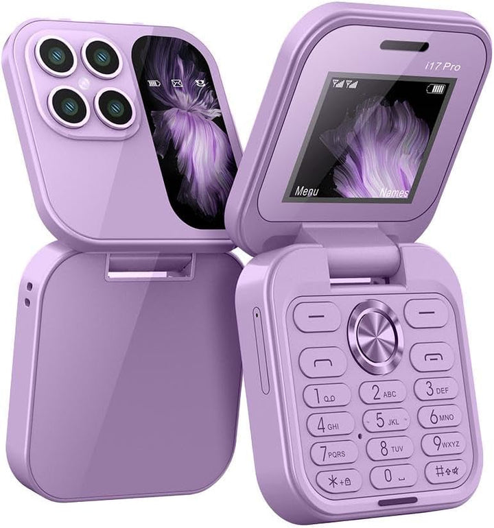 De compacte FlipLite mini telefoon in handpalm. Perfecte grootte voor senioren en kinderen, mobiel en licht.