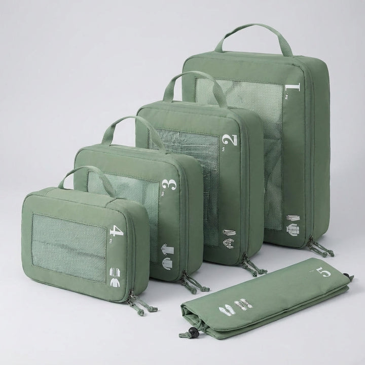 OrgaSwift compressie pakzakken, ideaal voor ruimtebesparend inpakken in koffer of handbagage tijdens je reis.