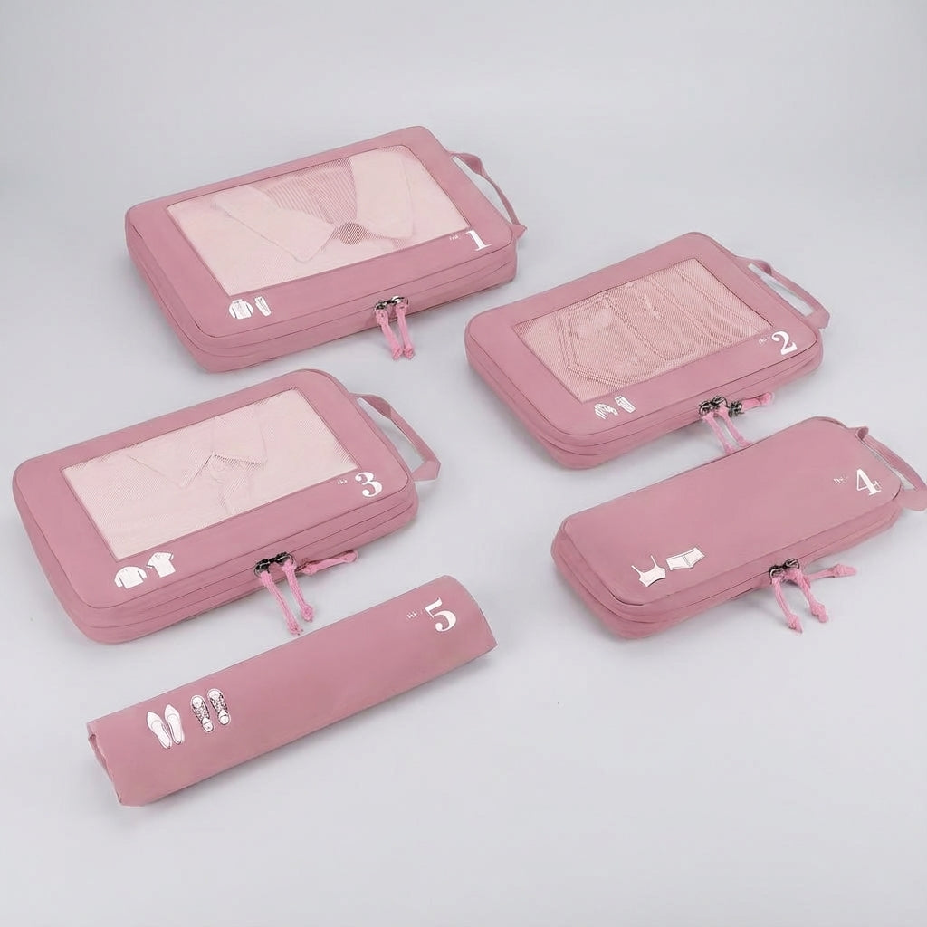 Deze compacte OrgaSwift reisetui set houdt je koffer geordend en makkelijk in te pakken voor elke reis.
