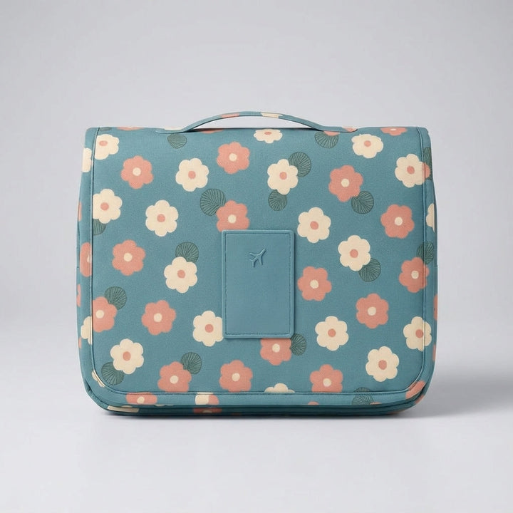 Veelzijdige cosmeticatas compact en ophangbaar. Reis toilettas organizer voor badkamer en onderweg. Unisex.