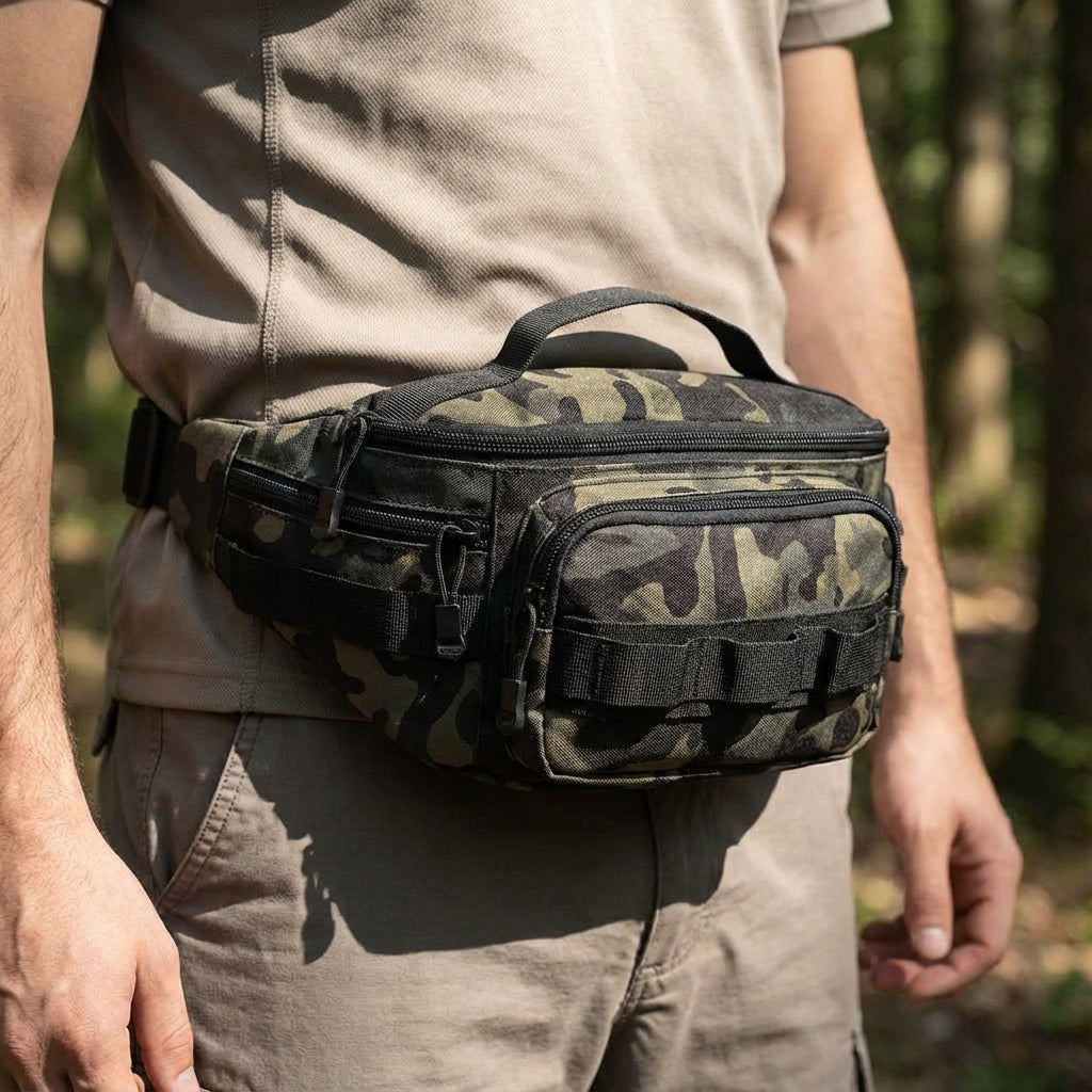 Compacte tactische heuptas (RangerPack) voor dagelijks gebruik, praktisch voor outdoor avonturen.