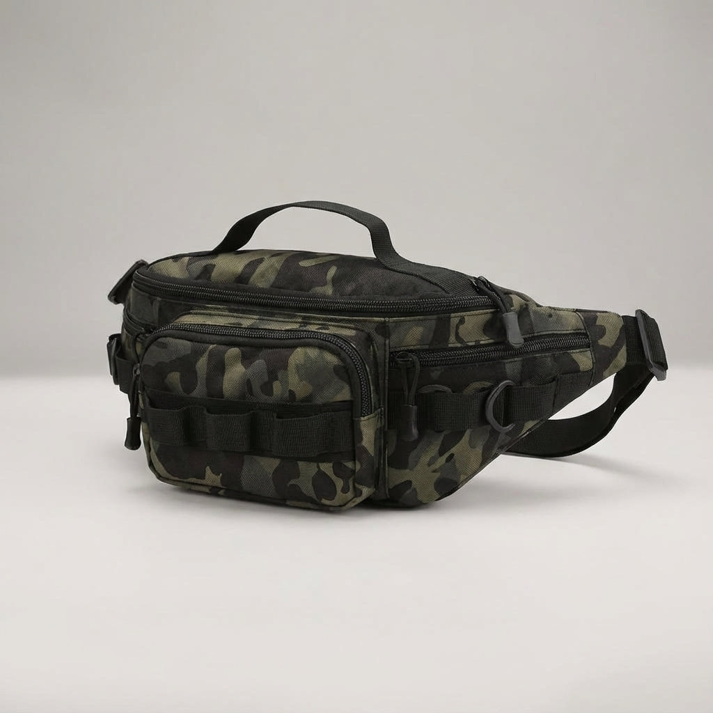 RangerPack tactische heuptas met MOLLE systeem, waterbestendig, ideaal als outdoor organizer.
