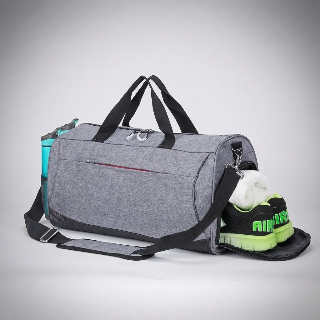 Waterdichte 30 liter duffeltas voor reizen en sport. Voorzien van geventileerde vakken en duurzame oxford stof.