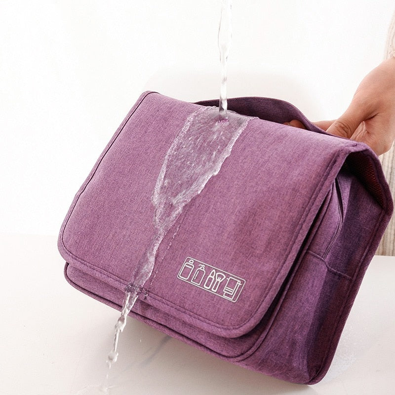 Premium reis toilettas, unisex, waterdicht, hangend design voor gemakkelijke toegang.