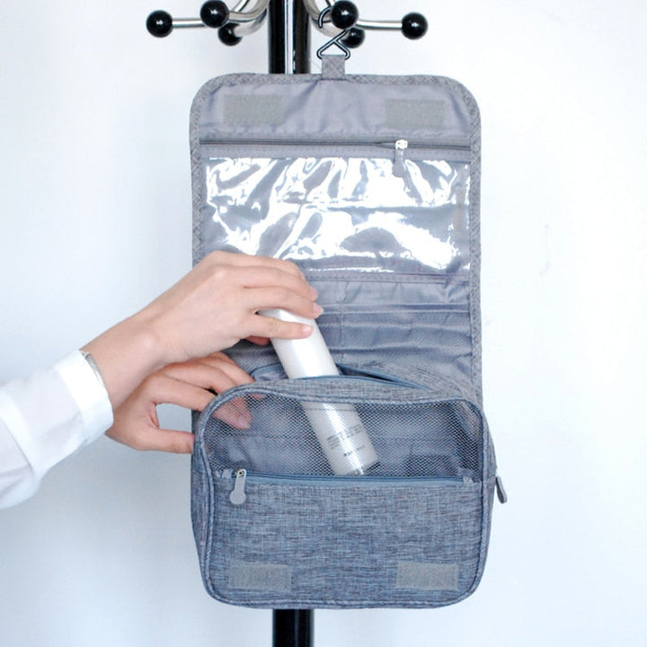 Hangende cosmeticatas voor reizen, unisex en waterdicht, houdt al je spullen georganiseerd.