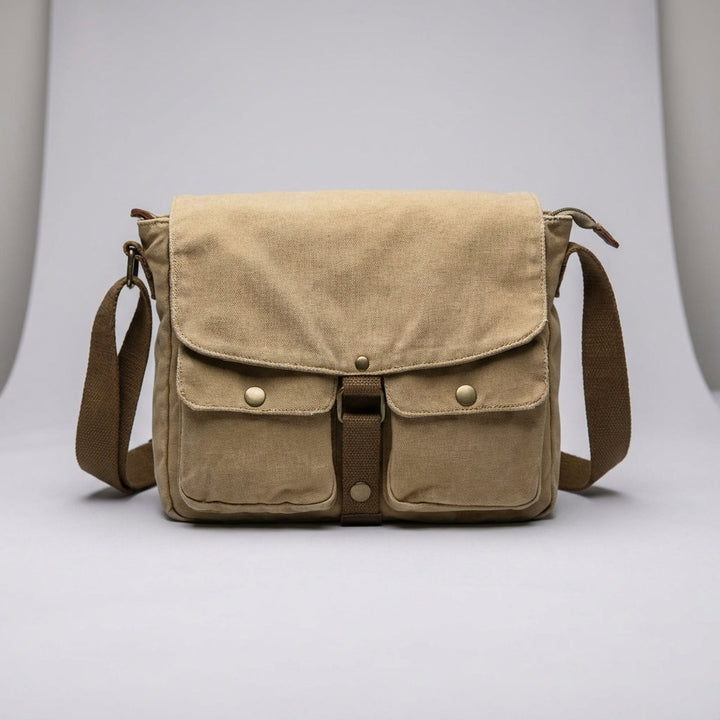 Binnenzijde van de vintage crossbody tas, toont compacte opbergruimte voor dagelijkse benodigdheden.