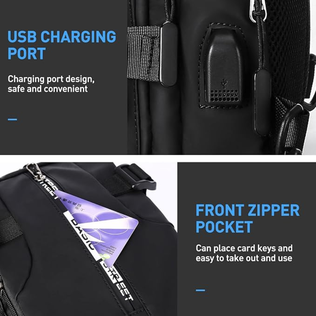 UrbanLite sportieve crossbody rugzak voor wandelen, fietsen of stadse avonturen.