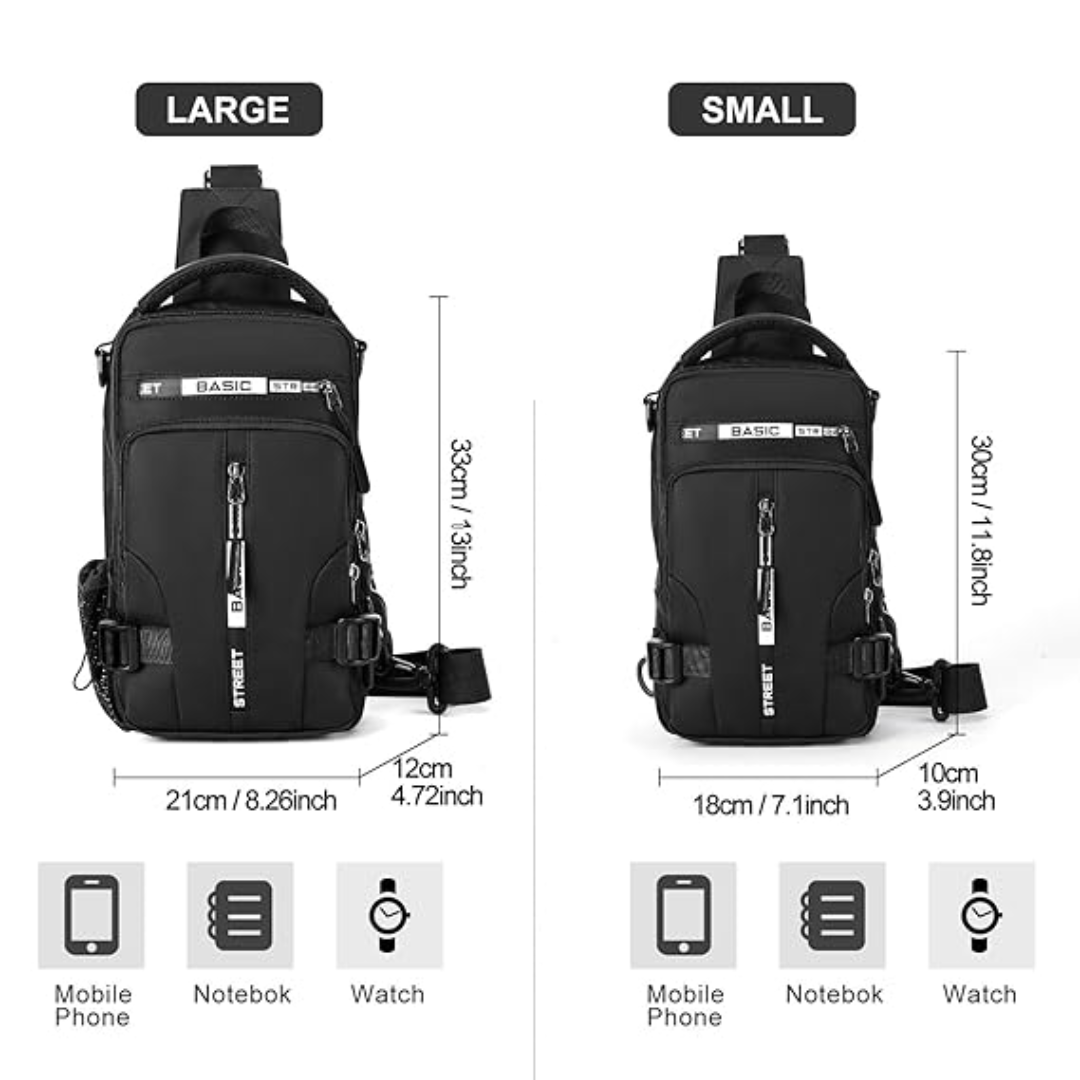 Minimalistische UrbanLite schoudertas, compacte rugzak voor een actieve levensstijl.