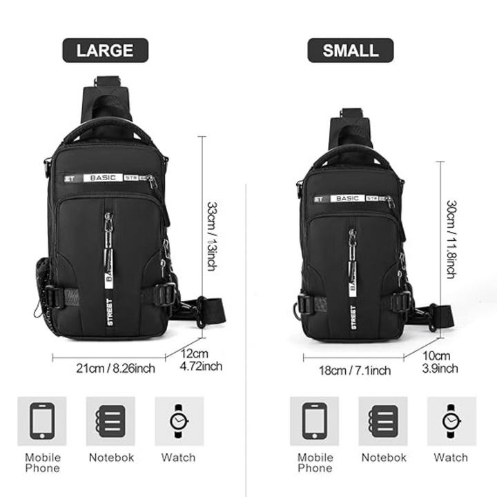 Minimalistische UrbanLite schoudertas, compacte rugzak voor een actieve levensstijl.