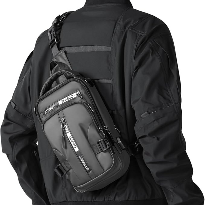 Stijlvolle compacte UrbanLite unisex slingrugzak, ideaal voor onderweg en stedentrips.