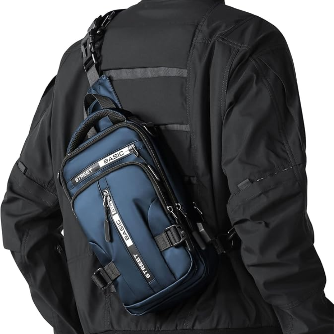 Veelzijdige UrbanLite sling rugzak, te dragen als crossbody, borsttas of schoudertas.