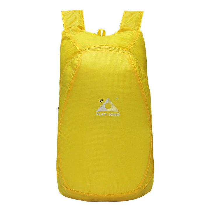 Vouwbare 20L rugzak van polyester. Waterbestendig en lichtgewicht, ideaal als compacte reistas of extra handbagage.
