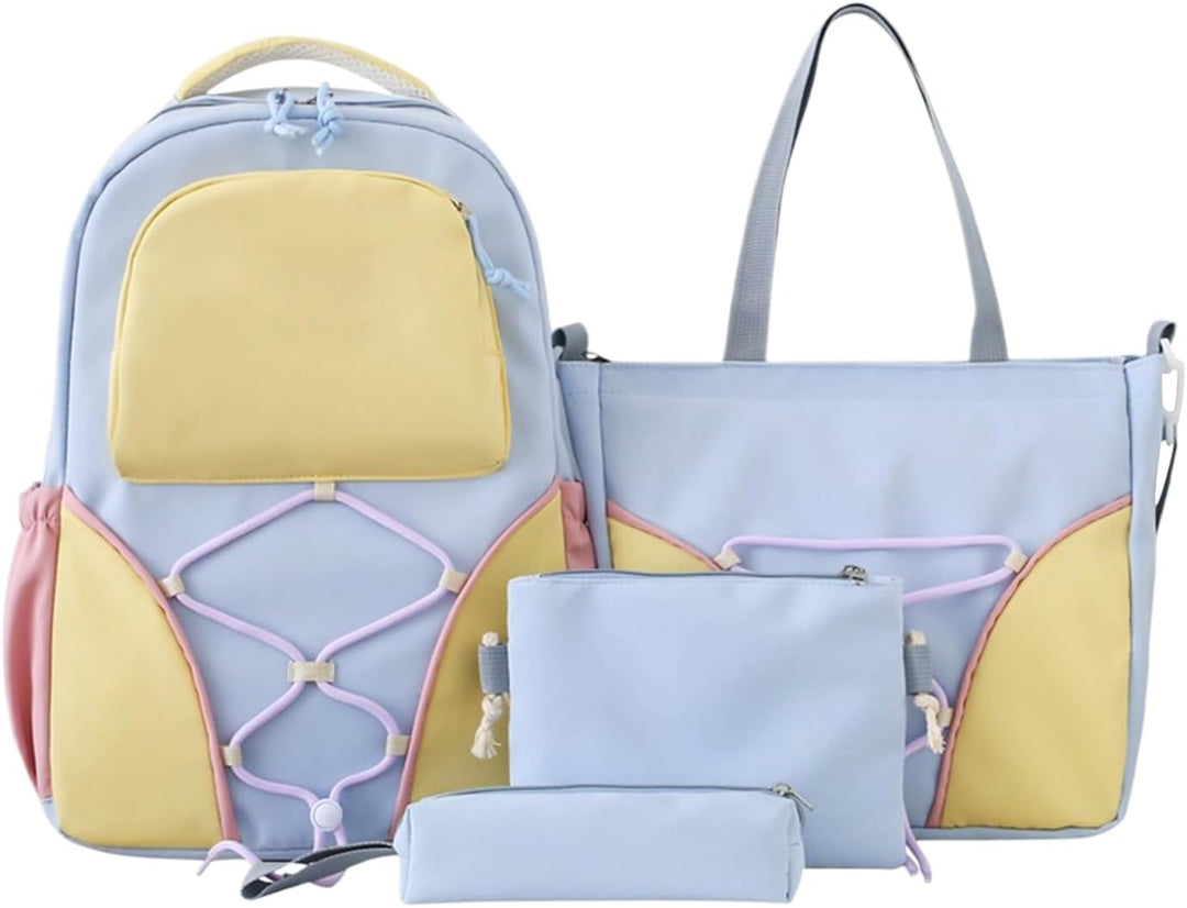 Complete Nivora schoolrugzak set voor studenten: grote rugzak, pennenetui & extra tassen. Unisex & duurzaam.