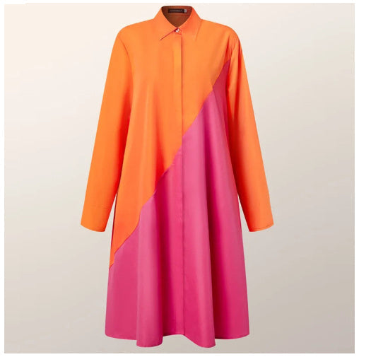 Casual chique dames blousejurk met A-lijn silhouet en polokraag, ideaal voor zonnige dagen.